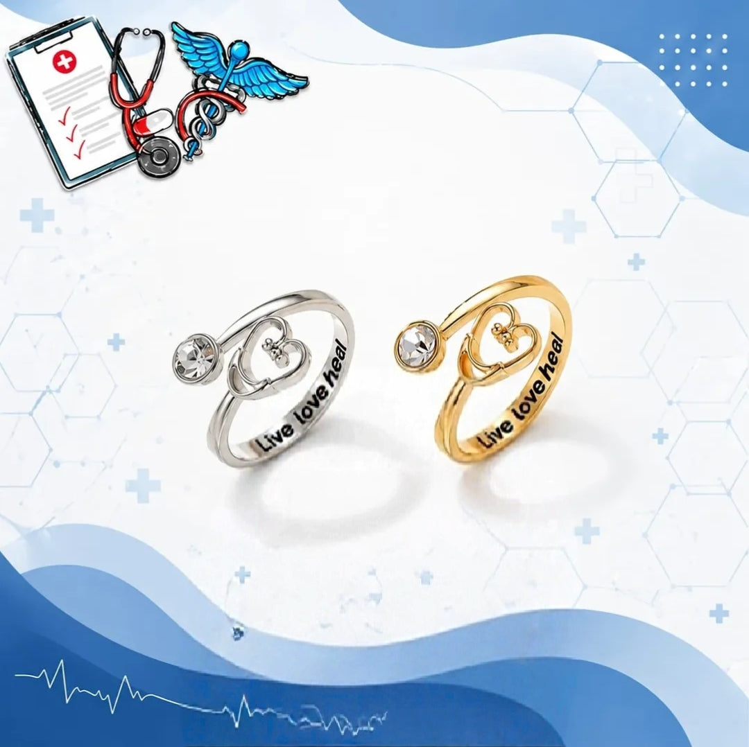 Live,love,heal gold and silver plated rings