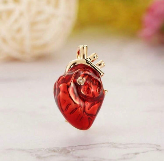 3D heart shaped pin