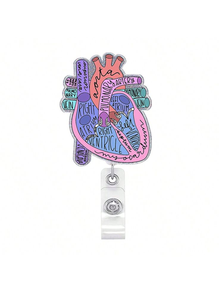 Glittering anatomy heart card holder