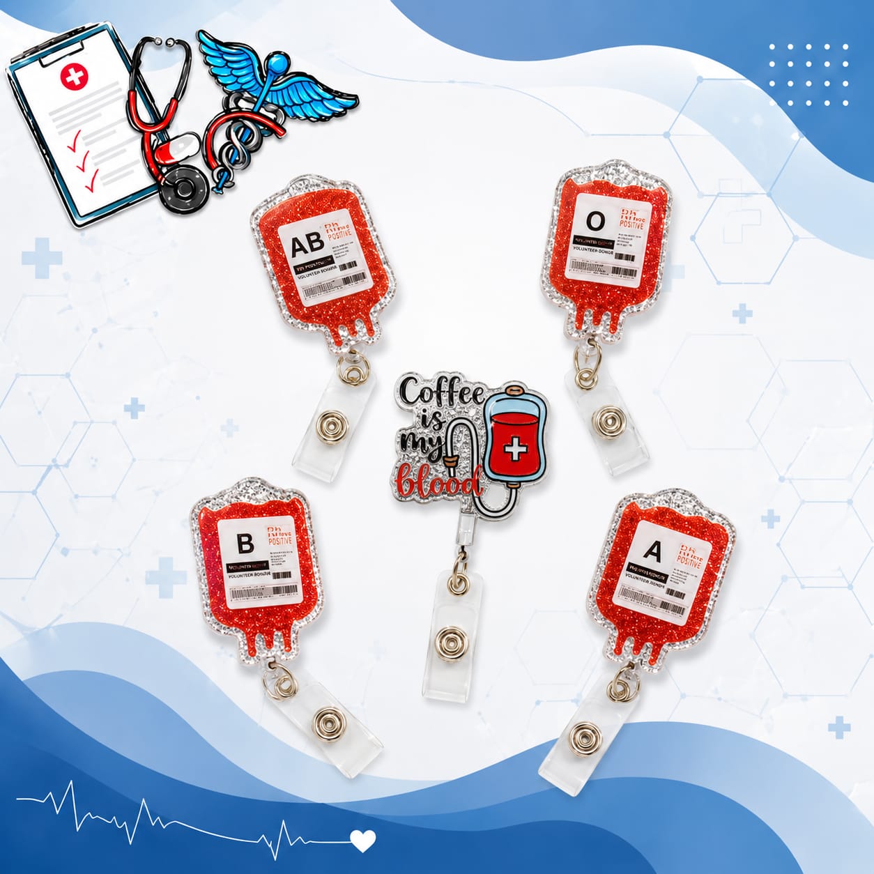 Blood type card holder