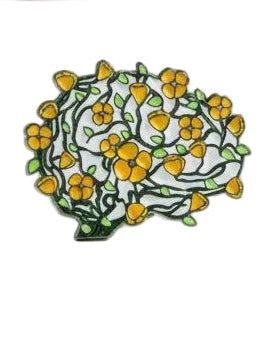 Flower leaves brain pin