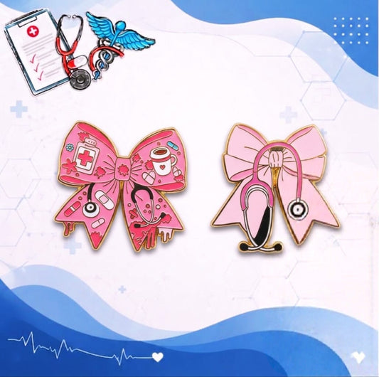 Bow brooch pins